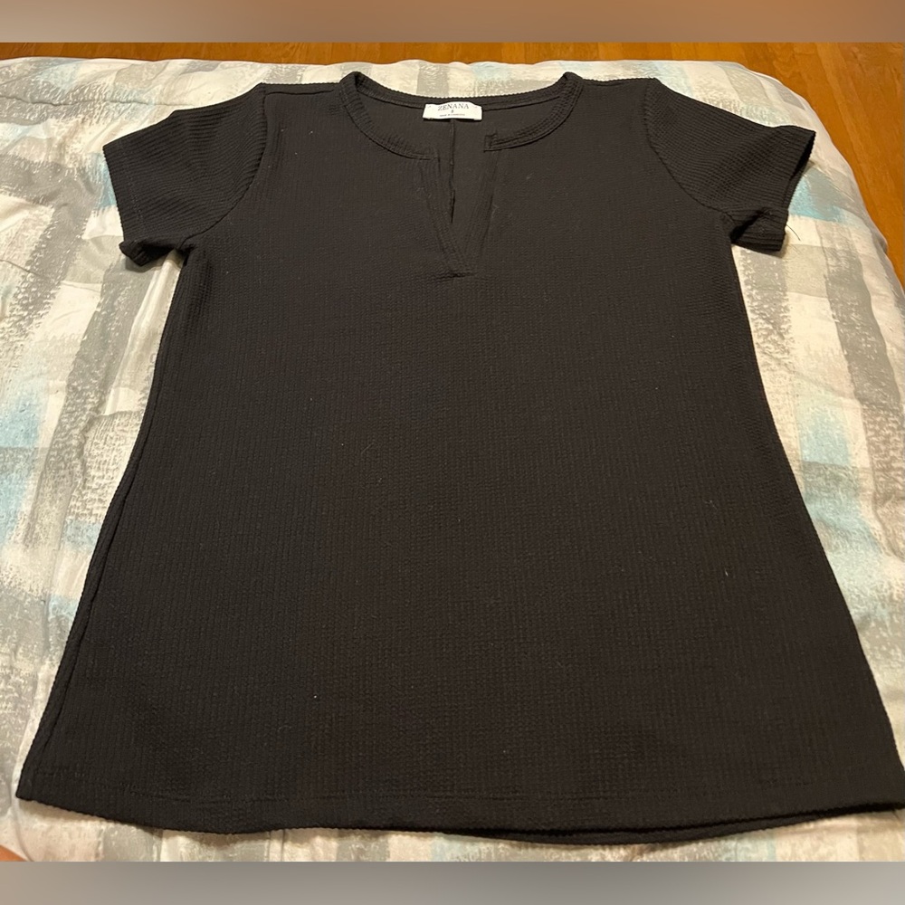 Zenana Black Short Sleeve Top